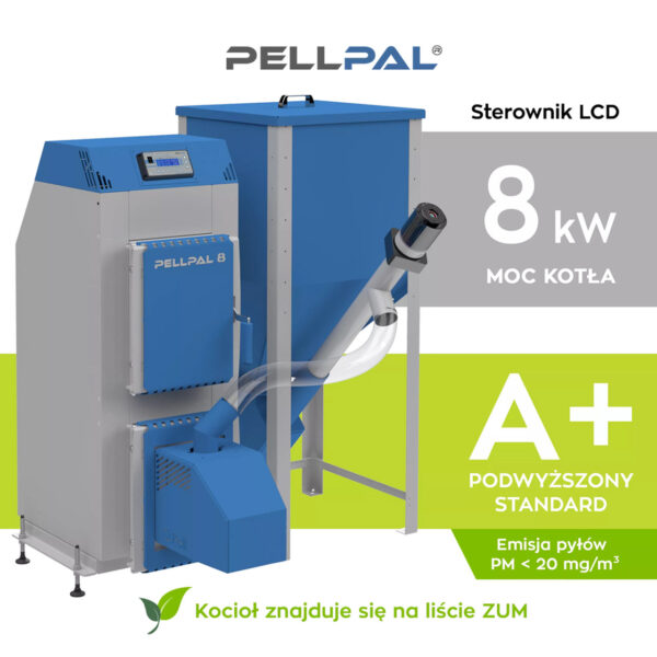 kocioł na pellet pellpal 8 kw sterownik dotykowy lcd