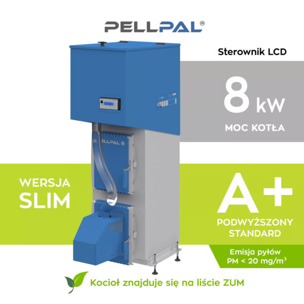 kocioł na pellet pellpal slim 8 kw sterownik dotykowy lcd
