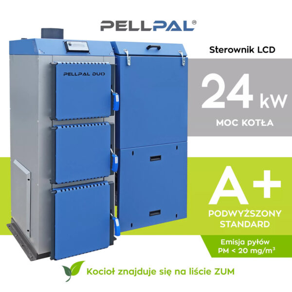 kocioł na pellet pellpal duo 24 kw sterownik lcd