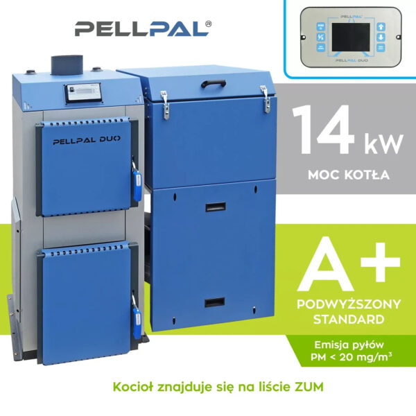 kocioł na pellet pellpal duo 14 kw sterownik lcd