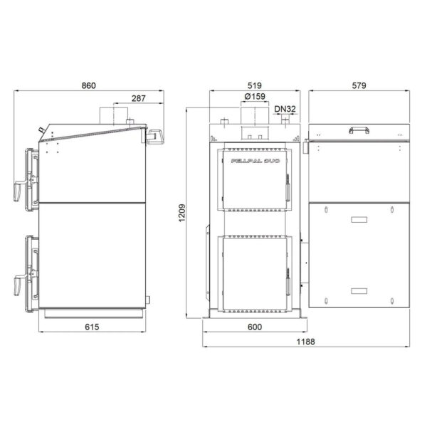 kocioł na pellet pellpal duo 14 kw sterownik lcd
